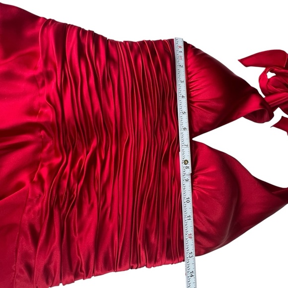 Cache Red Silk Halter High-Low Dress in Size 6 - Picture 9 of 13